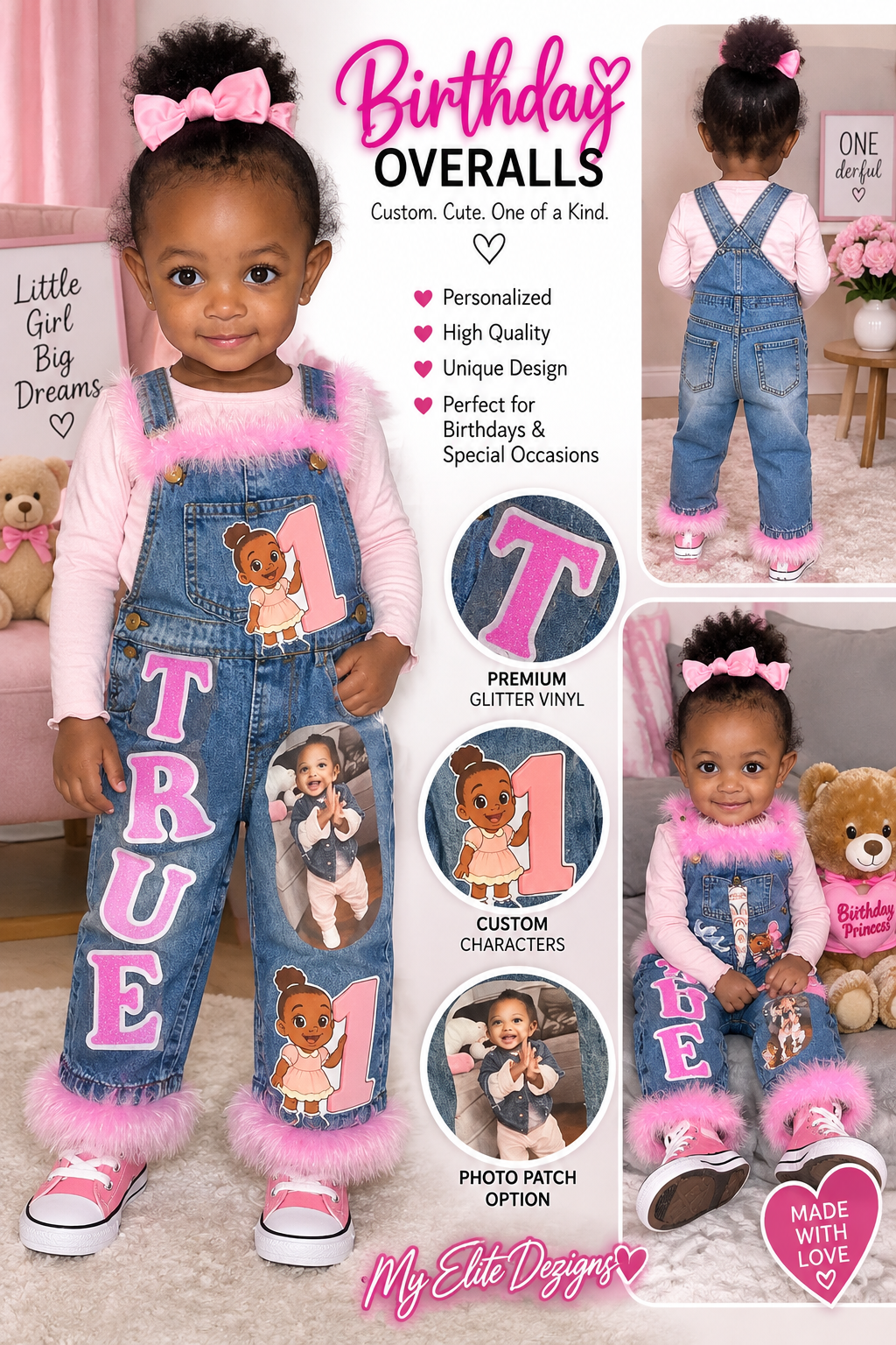 Personalized Birthday Overalls | Custom Toddler Birthday Outfit